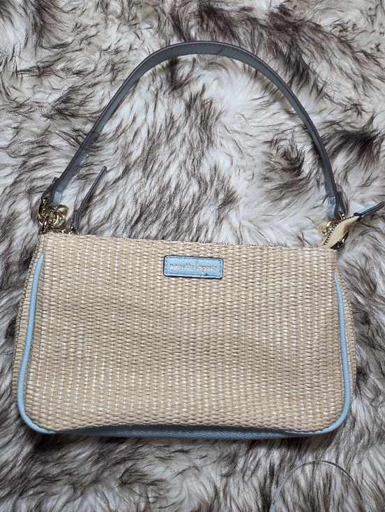 Nanette Lepore Handbags - Nanette Lepore Natural Straw Shoulder Bag with Light Blue Trim